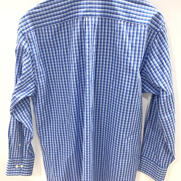 Michael Kors Large Button Down Shirt Blue checkered pattern - Picture 2 of 4